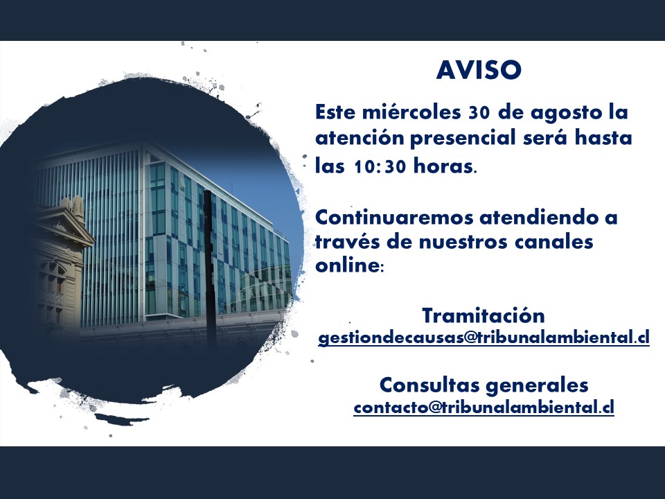 Aviso: Atención presencial miércoles 30 de agosto