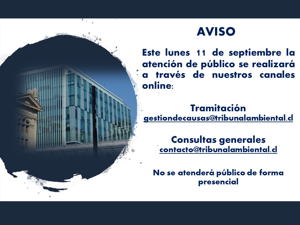 Lunes 11 de septiembre la atención de público se realizará a través de nuestros canales remotos