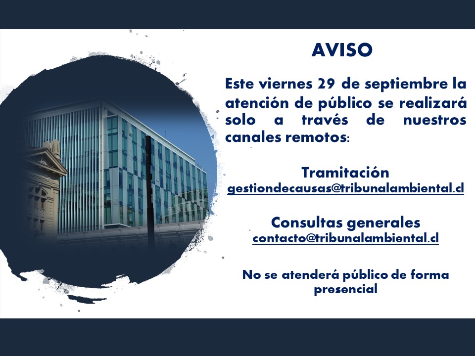 Viernes 29 de septiembre la atención de público se realizará a través de nuestros canales remotos